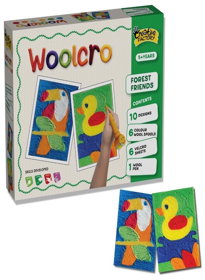 Zephyr Creative Factory Woolcro - Forest Friends, Art and Craft kit for Girls 5+, Yarn Craft, DIY kit, Travel Toys - Image 1